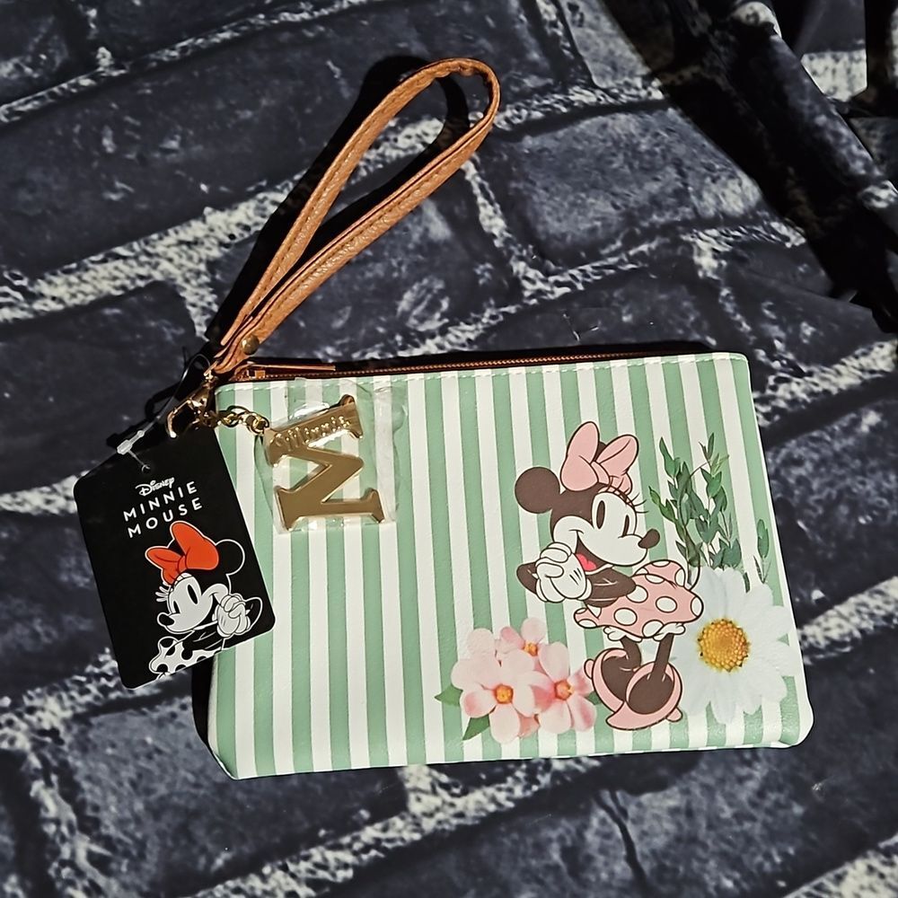 Disney 🎁 Minnie Mouse Floral and Green Striped Wrislet